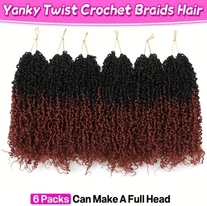 Venta al por mayor <span class=keywords><strong>de</strong></span> <span class=keywords><strong>cabello</strong></span> sintético Yanky Twist para crochet, <span class=keywords><strong>trenzas</strong></span> pre-enlazadas <span class=keywords><strong>de</strong></span> 10 pulgadas, trenzado esponjoso, rizado estilo Yankee Twist - Product Image 4