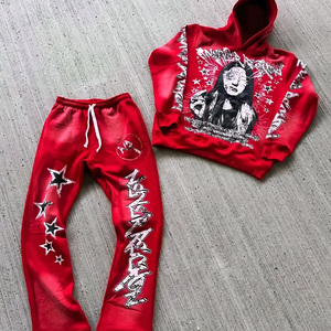 Sudadera con capucha fabricante 100% algodón Streetwear peso pesado ácido lavado pulóver desgastado Dtg estampado pantalones de chándal y conjunto con capucha - Product Image 1