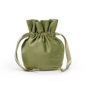 Wholesale Custom Size Color logo Jewelry Velvet Bag Packaging Velvet Gift Bag Velvet Drawstring Bag - Product Image 4