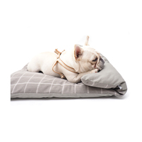 Peppy Buddies LS neues Design Plaid und solide Leinwand reversible Hunde bett Großhandel Haustier Kissen mit Kopfstütze Kissen für die ganze Saison