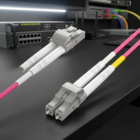 Kabel Patch Fiber Optik ZOERAX Premium LC ke LC OM4 Duplex Multimode 50/125um 10Gbps LSZH Aqua Jumper untuk Penggunaan Pusat Data