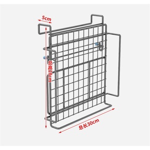 Non-Folding Stainless Steel Kitchen Countertop Storage <b>Cabinet</b> with Double Tier Box Waterproof Hanging Table Board Partition - Product Image 1