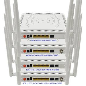 <strong>FTTH</strong> 1XPON+4GE+CATV+1USB2.0+<strong>WIFI</strong> 2.4G/5G AC1200 WIFI5 ONU <strong>Wireless</strong> Router - Product Image 6