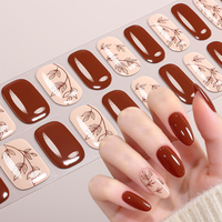 Stock disponible : 22 bandes de vernis à ongles en gel sans UV, qualité salon, finition brillante pour salons de manucure, autocollants pour ongles en gel sans cuisson