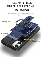 Nouvelle coque de téléphone 2-en-1 avec béquille magnétique, design de luxe, protection d'objectif, hybride TPU/PC antichoc, 6 couleurs pour 17 16 15plus