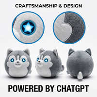 Peluche électrique intelligente ChatGPT AI Husky Cuteyeah, en forme d'étoile, avec LED lumineuse, personnalisable, rembourrée en coton PP, unisexe, en polyester
