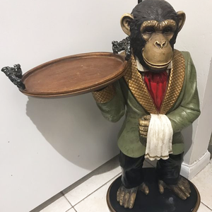 Estatua <span class=keywords><strong>de</strong></span> Mono Sirviente Famoso, Grande, Moderna, Decorativa para Restaurante, <span class=keywords><strong>de</strong></span> Fibra <span class=keywords><strong>de</strong></span> Vidrio - Product Image 2