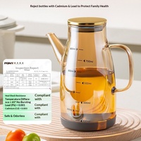 Botol Minyak Dapur Anti Tetes, Dispenser Minyak Food-Grade, Botol Bumbu Kaca Borosilikat Tinggi Anti Bocor untuk Kecap, Cuka, dan Minyak