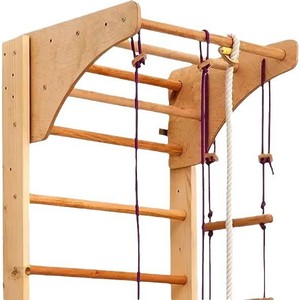 Estructura de Escalada Interior de Madera con Escalera y Cuerda para Niños de 4 a 6 Años, Equipo de Juego Unisex - Product Image 2