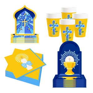 DAMAI Baby Gender Reveal Party Supplies Team Baby Paper Plates Napkins <b>Disposable</b> Baby Shower <b>Tableware</b> Decorations for 8 Guests - Product Image 3