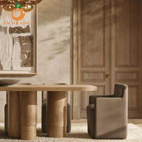 Fauteuil contemporain et ensemble de chaises de salle à manger en bois massif, matériau écologique, pour appartement, café, maison, mobilier naturel