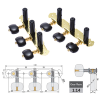 Claviers d'accordage pour guitare acoustique classique Alice AOS-020HV3P 2 pièces (G&D) 3+3 mécaniques
