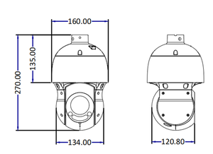 Caméra PTZ Speed Dome 8MP avec zoom optique 30X |   Ultra Starlight, PoE, 150m IR |   Sécurité publique urbaine / Surveillance du trafic - Product Image 2