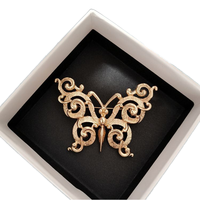 Broche papillon ajourée vintage de style palais, haut de gamme et de luxe, accessoire pour manteau, épingle de corsage
