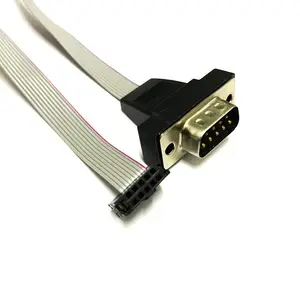 Idc Grijze Platte Kabel Db9 Harnas 9 10 Pin 2.0Mm Mannelijke Vrouwelijke Connector D-Sub Datakabel