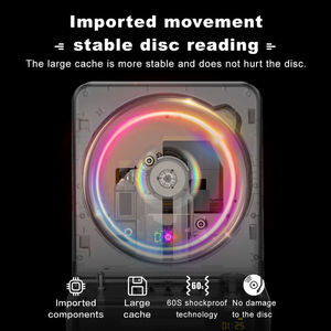 Lecteur <span class=keywords><strong>CD</strong></span> portable Boombox Bluetooth USB A-B avec répéteur, prise en charge multi-formats, appareil audio rechargeable pour la maison et l'école - Product Image 4