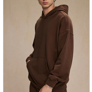 <span class=keywords><strong>Sweat</strong></span>-shirt à <span class=keywords><strong>capuche</strong></span> surdimensionné pour <span class=keywords><strong>homme</strong></span>, couleur unie, en velours, pour <span class=keywords><strong>homme</strong></span> - Product Image 4