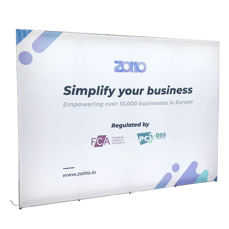 Выставочный проекторный подсветкой стрейч ткань полиэстер фон Встаньте прямо из натянутой ткани, дисплей с подсветкой