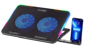 <span class=keywords><strong>Support</strong></span> de <span class=keywords><strong>refroidissement</strong></span> pour ordinateur <span class=keywords><strong>portable</strong></span> de jeu RGB avec double ventilateur jusqu'à 15,6 pouces ICE COOREL N106R - Product Image 3