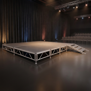 Square Safety <b>Stage</b> <b>Platform</b> Quick Install Event <b>Stage</b> with Guardrail - Product Image 2