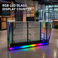 Vitrine de présentation moderne en verre LED RGB, comptoir de vente au détail, vitrine en verre trempé pour boutique de tabac, bijouterie