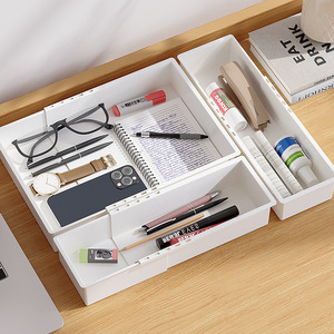 Expandable Drawer Organizer, Plastic <strong>Kitchen</strong> Utensil <strong>Storage</strong> <strong>Box</strong>, Adjustable Dividers Desktop Multifunctional Closet <strong>Box</strong> - Product Image 2