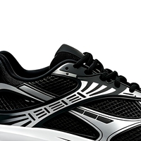 Baskets décontractées pour hommes en cuir verni avec logo personnalisé, respirantes, légères, à lacets, pour le tennis et la course à pied