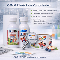 Sirop multivitaminé liquide pour enfants, saveur myrtille, marque privée, OEM, complément nutritionnel
