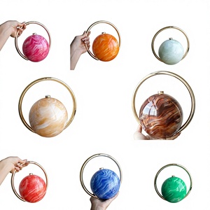 กระเป๋าคลัทช์อะคริลิคสไตล์ไฮเทคยุโรปอเมริกัน ลายหินอ่อน พร้อมตัวล็อคแบบชุบเคลือบสีแทนจิง - Product Image 2