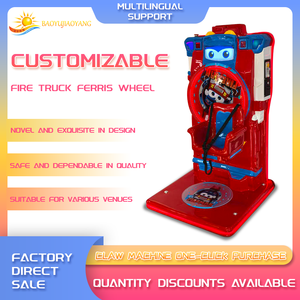 Máquina de Diversión de Plástico con Temática de <span class=keywords><strong>Autobús</strong></span> Escolar - Noria con Forma de Camión de Bomberos, Luces Intermitentes, Sonidos Realistas, Juego Interior - Product Image 2