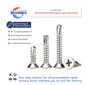 Vite autoforante M3.5 in acciaio inossidabile con testa a croce svasata, a coda di rondine, metrica e in pollici - Product Image 1