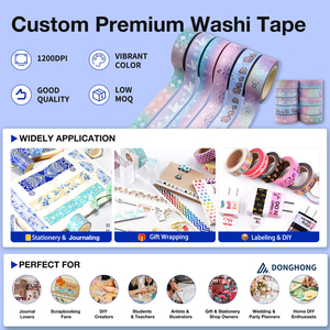 Cinta de papel de colores Washi de impresión de alta calidad personalizada, cinta Washi de lámina de oro plateado para Decoración - Product Image 3