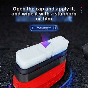 <b>Powerful</b> Plastic Car Wash <b>Brush</b> Effective for Oil Film & Stain Cleaning Front Windshield Side Windows Rearview Mirror-Red Wipe - Product Image 4