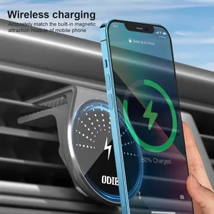 Odier Smart Phone 15W Fast Charging Car Wireless Charger Mobile Phone Holder Car Air Vent Car Dashboard