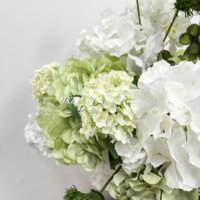 Boule florale artificielle en gros pour décoration de table de mariage, plante verte, boule de fleurs d'hortensia, centre de table décoratif