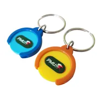Yüksek kaliteli plastik sikke anahtarlık anahtarlık alışveriş arabası sikke anahtarlıklar özel Logo plastik anahtarlık madeni para ile