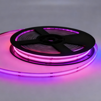 Tira de Luz LED COB RGB Direccionable de 12/24V y 630 LED, Impermeable, Flexible y Cortable, PCB de 12mm para Uso en Interiores y Exteriores