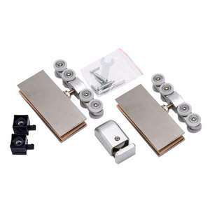 Roulettes de porte coulissante en acier inoxydable, axe de 23 mm, ensemble de roulettes pour porte en verre, design minimaliste - Product Image 2