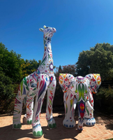 Dessin animé animal gonflable de modèle gonflable de girafe géante colorée pour la publicité de festival