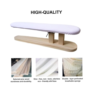 Petite planche à repasser rembourrée avec base en bois, poitrine et manches, planche à repasser pour tailleur, ménage, buanderie - Product Image 3