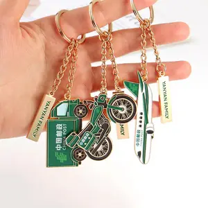 Metal Crafts 3D Metal Enamel Key Ring Zinc Alloy Cute Car Letter Key Chains Custom Business Keychain With Logo