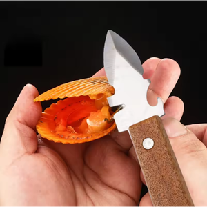 Outils de fouille multifonctions en acier inoxydable avec manche en bois Outils d'ouverture de coquilles de pétoncles Outils d'ouverture de huîtres Couteau à huîtres - Product Image 5