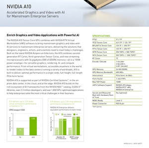 New Original <strong>GPU</strong> For A10 24GB GDDR6 for Workstation AI Server Graphic Card 150W Power FHFL Tensor Core <strong>GPU</strong> - Product Image 5