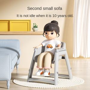 <span class=keywords><strong>Chaise</strong></span> de salle à manger en plastique pliable avec coussin roulement solide pour Restaurant chaises hautes gris enfants siège d'alimentation pour bébé - Product Image 5