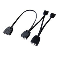 Cable divisor ARGB direccionable de 5V y 3 pines, 1 a 4, para caja de PC, ventilador de refrigeración cuádruple, adaptador de extensión de luz RGB sincronizada