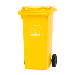 Bidone per Rifiuti Anibal 120 L Giallo con Ruote per Uso Esterno - Product Image 2