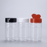 Septembre 100ml 130ml 180ml 250ml Bouteille en plastique PET avec couvercle noir pour thé de cuisine cosmétique Poudre libre pour chili BBQ