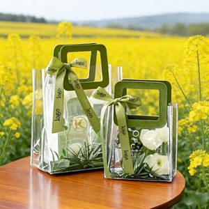 Sac fourre-tout en PVC haut de gamme avec logo personnalisé, poignée transparente givrée promotionnelle, imperméable, grande capacité - Product Image 1