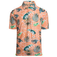 Kaos Golf Lengan Pendek Pria Gaya Hawaii Kasual, Bahan Polyester, Bernapas, Menyerap Keringat, Dapat Dicuci Mesin