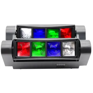 舞台8X3W迷你发光二极管蜘蛛DMX512移动头灯RGBW发光二极管光束迪斯科投影灯